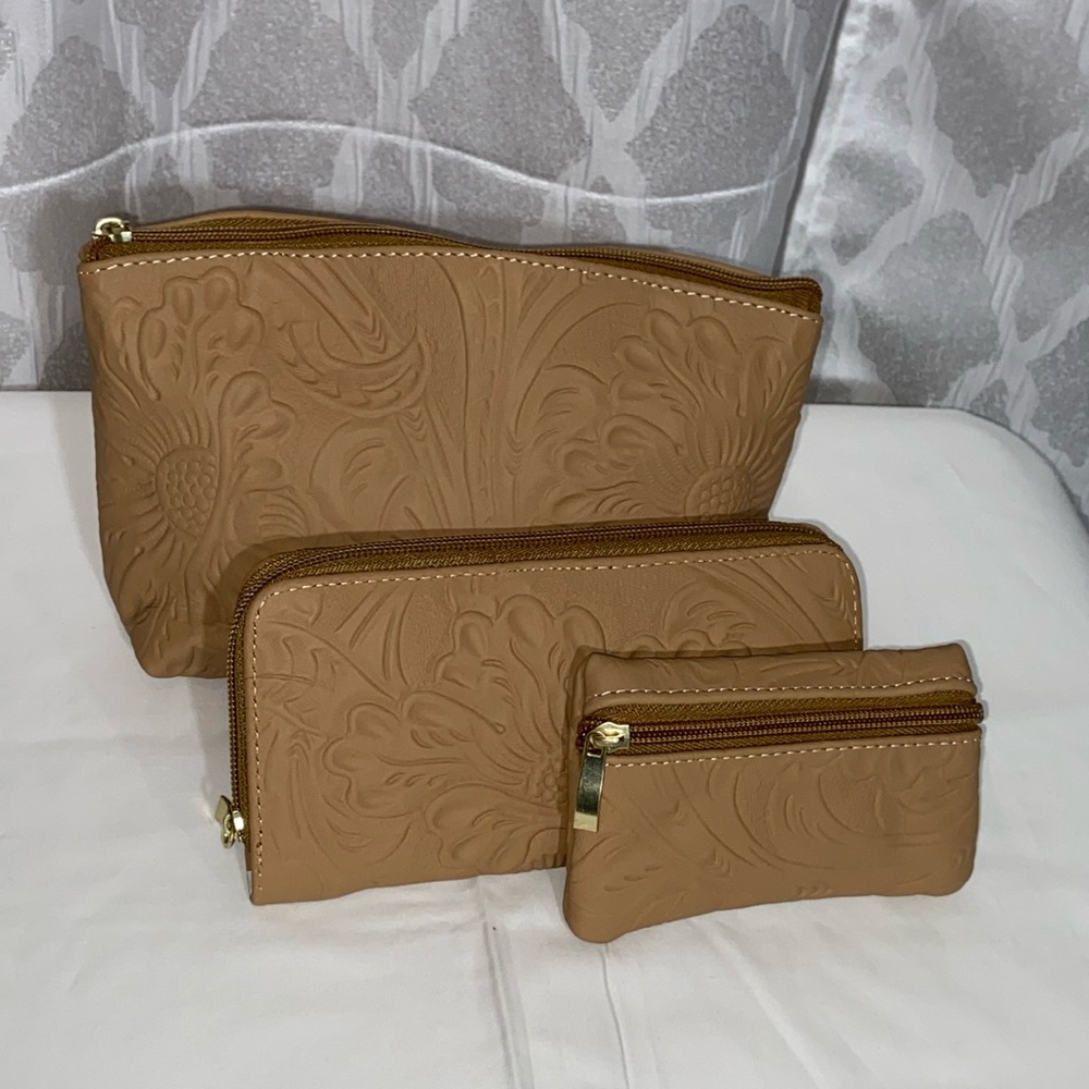 Set Of Three Chisel Leather Bags